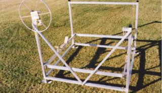 4000 lb.  Easy Riser Vertical Boat Lift shown with Cradles and Keel Boards